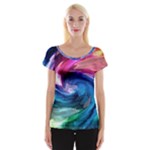 Water Paint Cap Sleeve Top