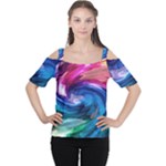 Water Paint Cutout Shoulder Tee