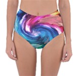 Water Paint Reversible High-Waist Bikini Bottoms