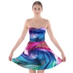 Water Paint Strapless Bra Top Dress