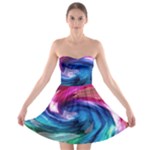 Water Paint Strapless Bra Top Dress