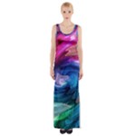 Water Paint Maxi Thigh Split Dress