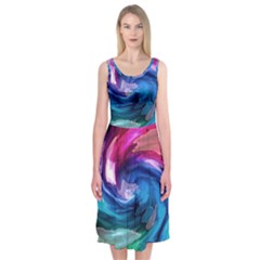 Water Paint Midi Sleeveless Dress from ArtsNow.com