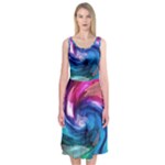 Water Paint Midi Sleeveless Dress