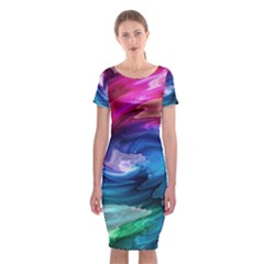Classic Short Sleeve Midi Dress Front Classic Short Sleeve Midi Dress Front