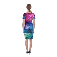 Classic Short Sleeve Midi Dress Back Classic Short Sleeve Midi Dress Back