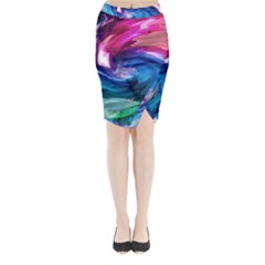 Water Paint Midi Wrap Pencil Skirt from ArtsNow.com