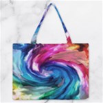 Water Paint Zipper Medium Tote Bag