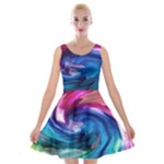 Water Paint Velvet Skater Dress