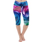 Water Paint Lightweight Velour Cropped Yoga Leggings