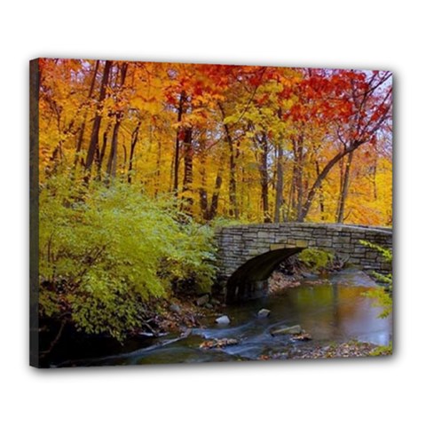 Stone Country Bridge Canvas 20  x 16  (Stretched) from ArtsNow.com