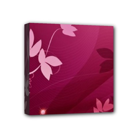 Pink Flower Art Mini Canvas 4  x 4  (Stretched) from ArtsNow.com