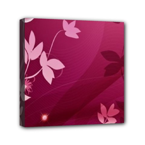 Pink Flower Art Mini Canvas 6  x 6  (Stretched) from ArtsNow.com