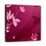 Pink Flower Art Mini Canvas 8  x 8  (Stretched)