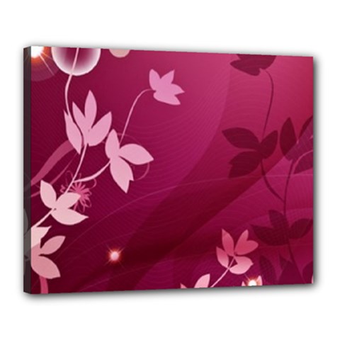 Pink Flower Art Canvas 20  x 16  (Stretched) from ArtsNow.com