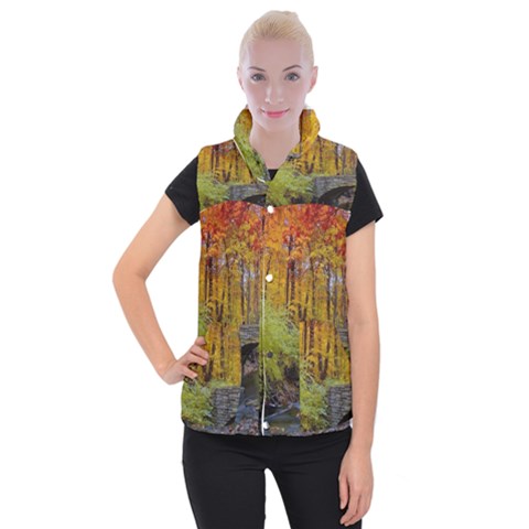 Stone Country Bridge Women s Button Up Vest from ArtsNow.com