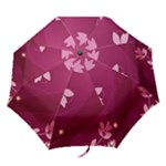 Pink Flower Art Folding Umbrella