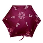 Pink Flower Art Mini Folding Umbrella