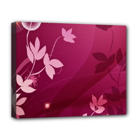 Pink Flower Art Deluxe Canvas 20  x 16  (Stretched) from ArtsNow.com