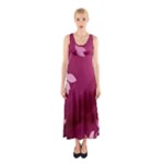 Pink Flower Art Sleeveless Maxi Dress