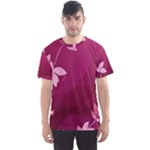 Pink Flower Art Men s Sports Mesh Tee