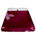 Pink Flower Art Fitted Sheet (Queen Size)