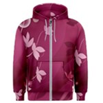 Pink Flower Art Men s Zipper Hoodie