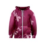 Pink Flower Art Kids  Zipper Hoodie