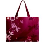 Pink Flower Art Zipper Mini Tote Bag