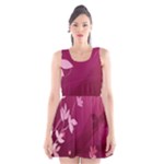 Pink Flower Art Scoop Neck Skater Dress