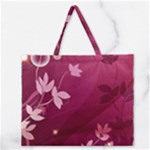 Pink Flower Art Zipper Large Tote Bag