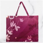 Pink Flower Art Zipper Large Tote Bag