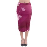 Pink Flower Art Midi Pencil Skirt