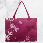 Pink Flower Art Zipper Medium Tote Bag