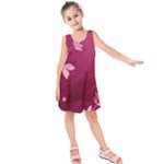 Pink Flower Art Kids  Sleeveless Dress