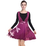 Pink Flower Art Plunge Pinafore Dress