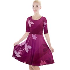 Quarter Sleeve A-Line Dress 