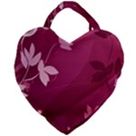 Pink Flower Art Giant Heart Shaped Tote