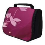 Pink Flower Art Full Print Travel Pouch (Small)