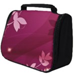 Pink Flower Art Full Print Travel Pouch (Big)