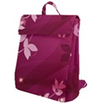 Pink Flower Art Flap Top Backpack