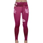 Pink Flower Art Lightweight Velour Classic Yoga Leggings