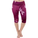 Pink Flower Art Lightweight Velour Cropped Yoga Leggings