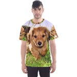 Puppy In Grass Men s Sports Mesh Tee