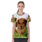 Puppy In Grass Women s Sport Mesh Tee