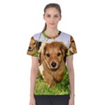 Puppy In Grass Women s Cotton Tee