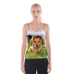 Puppy In Grass Spaghetti Strap Top