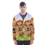 Puppy In Grass Men s Hooded Windbreaker