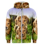 Puppy In Grass Men s Zipper Hoodie