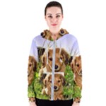 Puppy In Grass Women s Zipper Hoodie